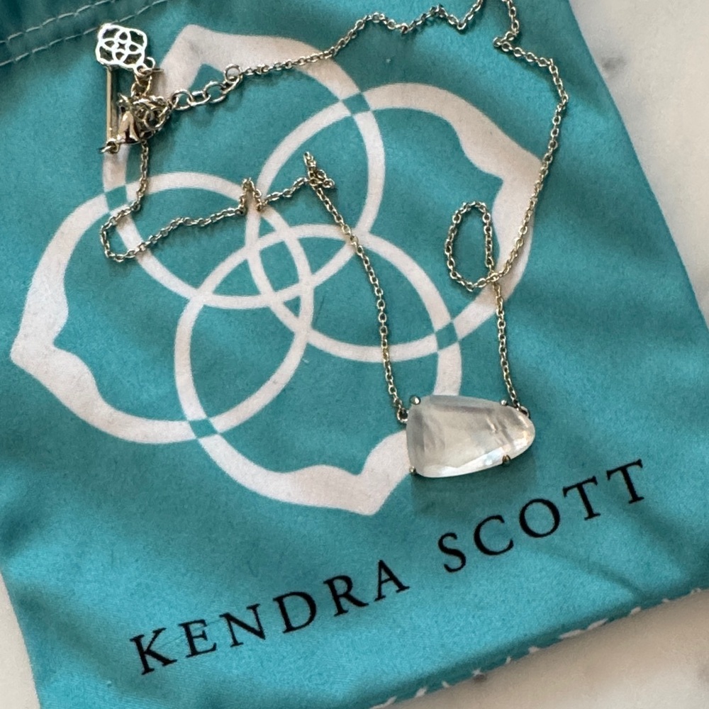Kendra Scott Silver Necklace with Crystal Pendant